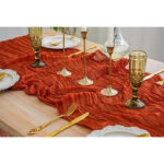 Cheese Cloth Table Runner (Terracotta)
