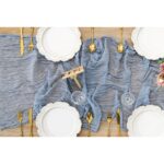 Cheese Cloth Table Runner (Dusty Blue)